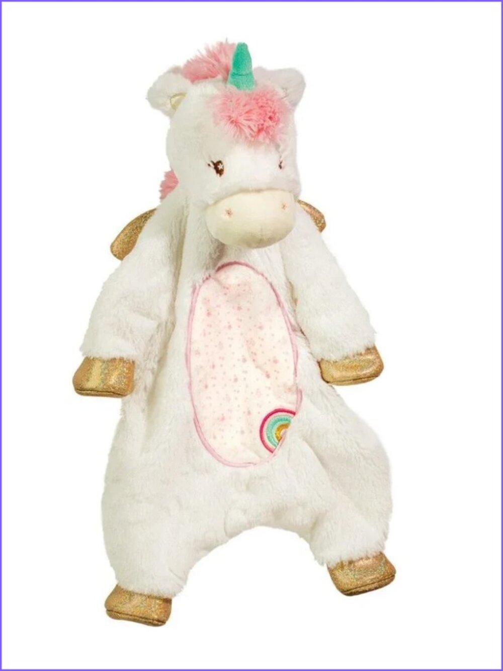 Douglas Baby Sshlumpies White  Unicorn Sercuity Blanket Lovey 0+ New w/Tag